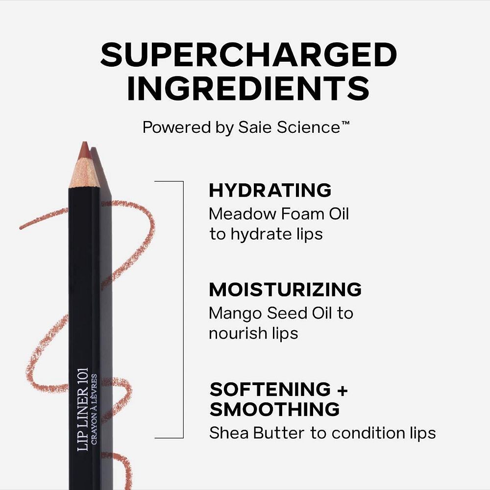 Saie Lip Liner 101: кремовый и питательный карандаш для губ, цвет French — фото 4