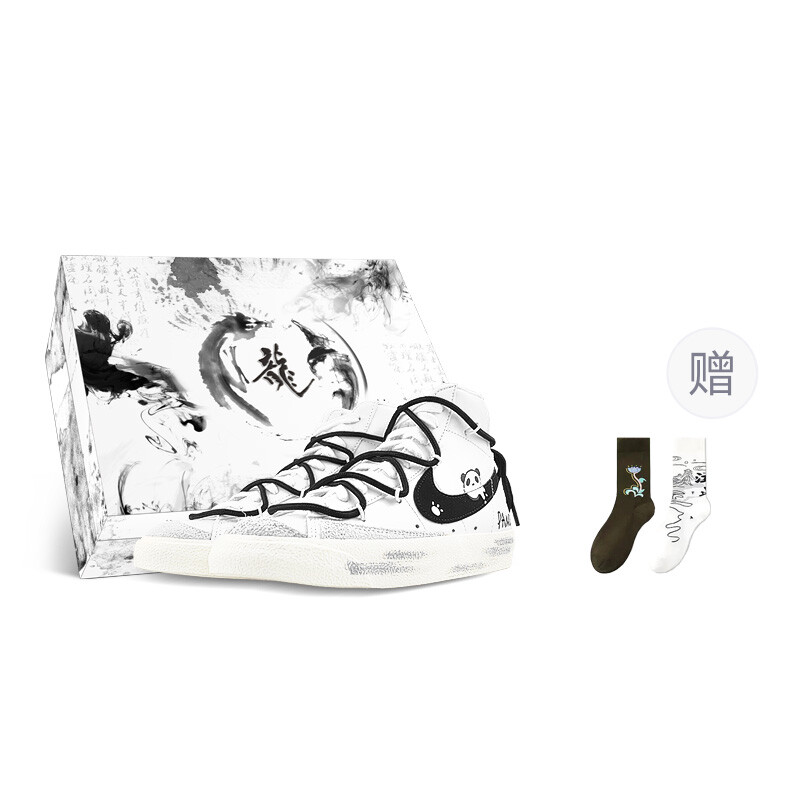 

Кроссовки Nike Blazer Skateboarding Shoes Women's High-top White/black/gray, белый