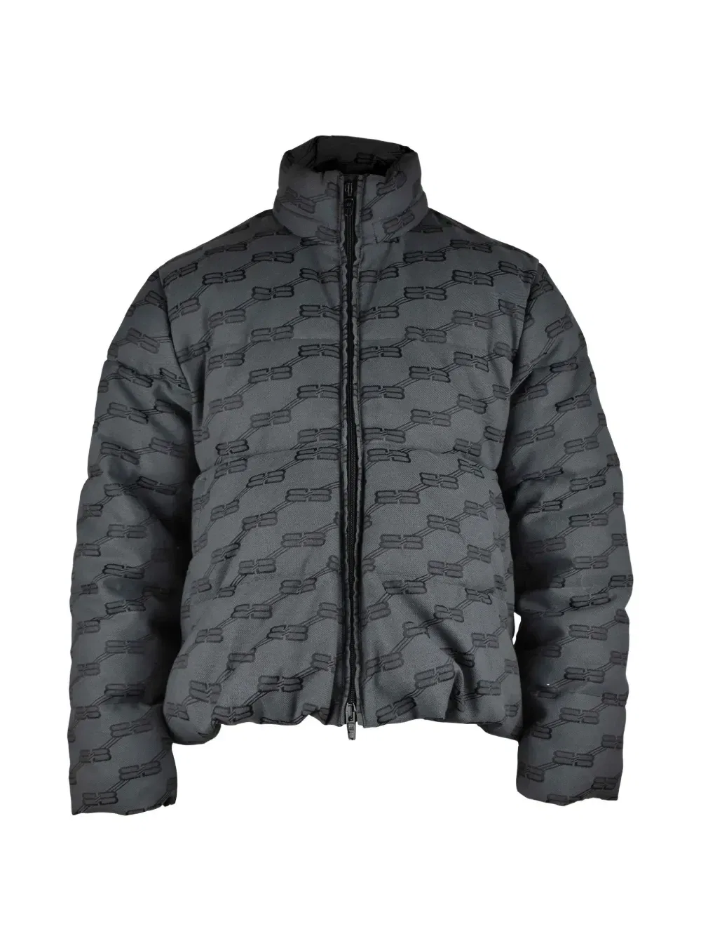Пуховик с логотипом Balenciaga, серый