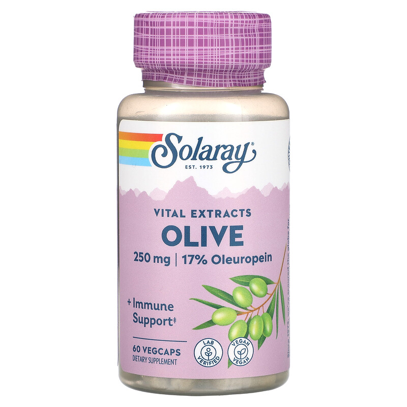 

Solaray, Vital Extracts, оливковое масло, 250 мг, 60 растительных капсул