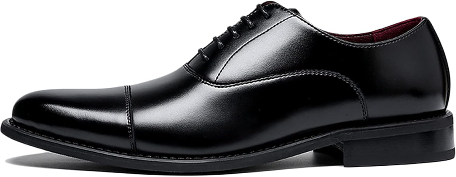 

Мужские туфли WKNBEU на шнуровке, кожаные, дерби, для делового костюма, оксфорды, формальные броги, черный - US7.5/UK6.5/EU39