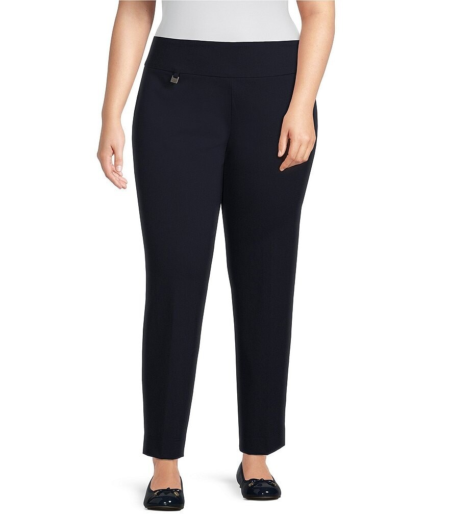 

Slimsation by Multiples Plus Size однотонные трикотажные брюки свободного кроя до щиколотки без застежки, синий