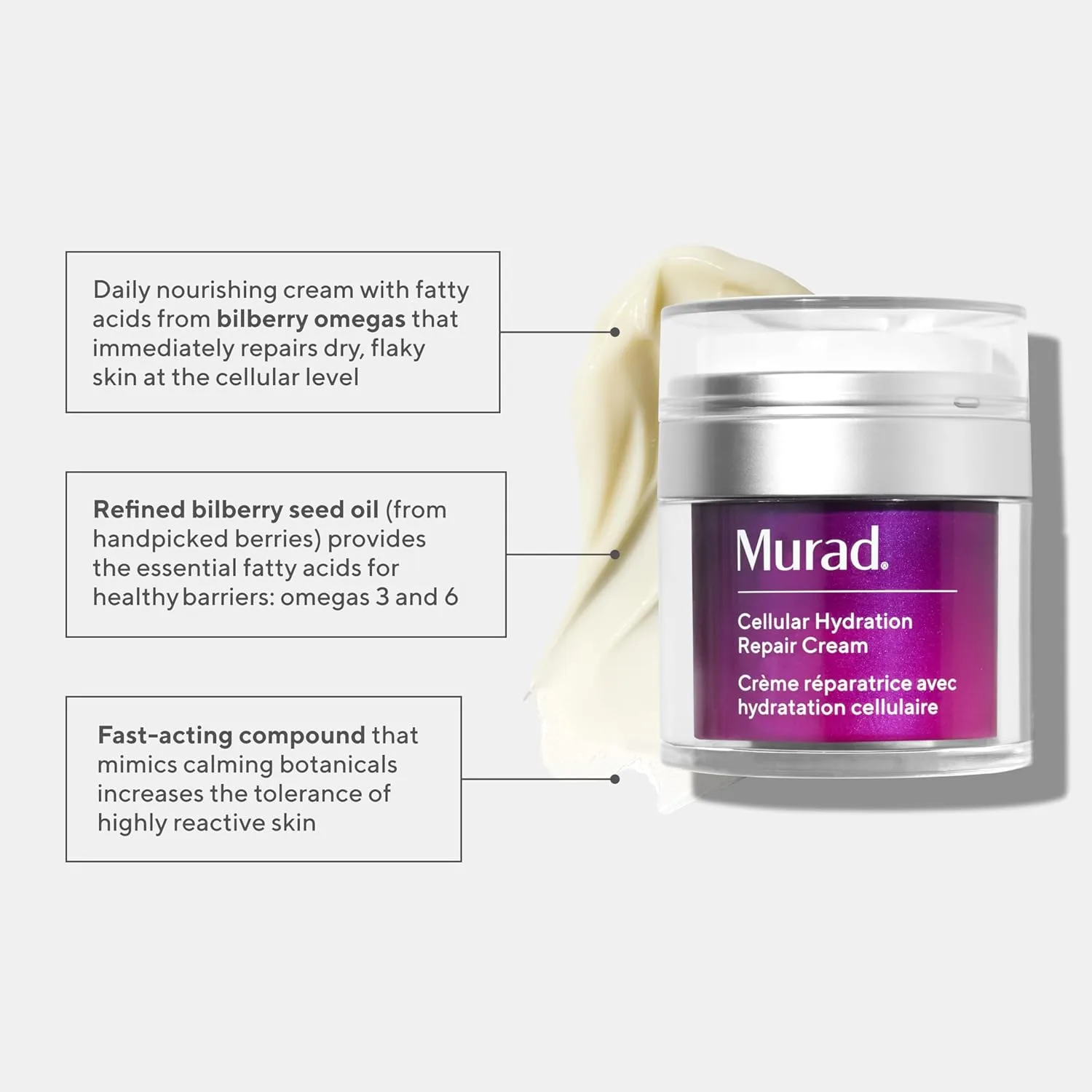 Крем для лица Murad — Cellular Hydration Barrier Repair Cream - увлажняющий с билберри, омега-кислотами и, 50 мл — фото 2