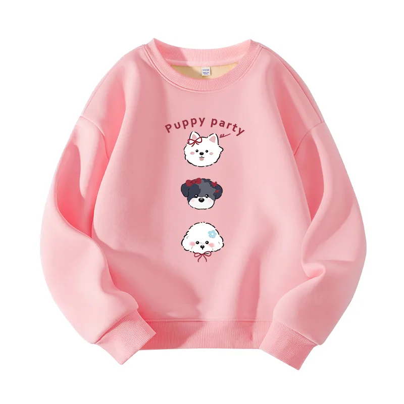 Детский свитшот с круглым вырезом утепленный WARRIOR, Pink/H 3 Pack Puppy