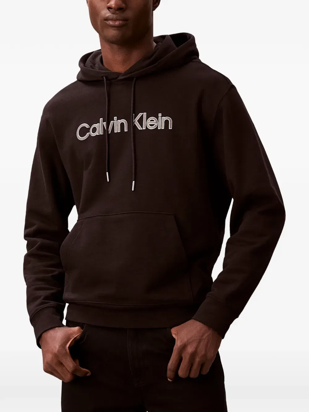 Толстовка с капюшоном и завязками Calvin Klein, черный — фото 3