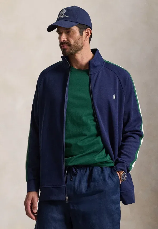 Толстовка с молнией Double Knit Track Jacket Polo Ralph Lauren Big & Tall, цвет ньюпорт-нави