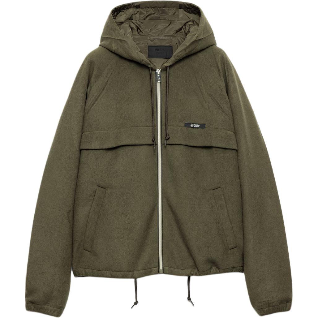

Prada Куртка мужская, армейский зеленый, с капюшоном, средней плотности, другие