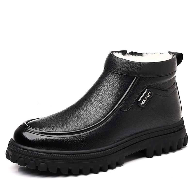 Mulinsen Мужские зимние ботинки черные с утеплителем на шнуровке, цвет Black Padded (Lace-Up) — фото 3