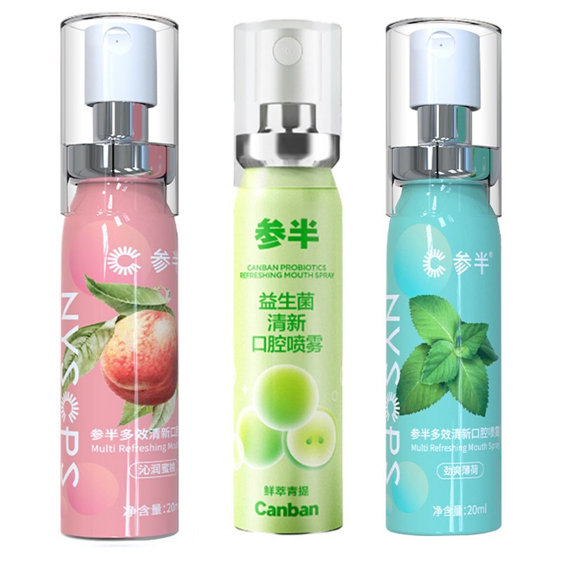 

Освежающий спрей для полости рта Portable, 20 мл CANBAN, mouth spray (peach + mint + green grapes)