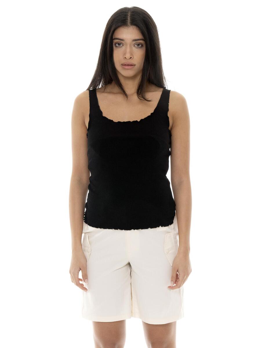 

LEONE 1947 APPAREL Майка-топ Leone Chic Gold в рубчик с эластичной отделкой для женщин