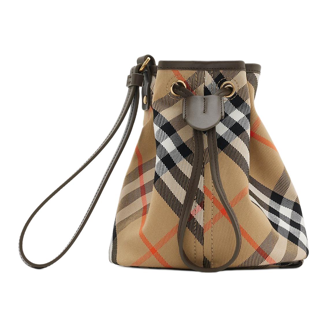 

Женский хлопковый клатч песочного цвета Burberry