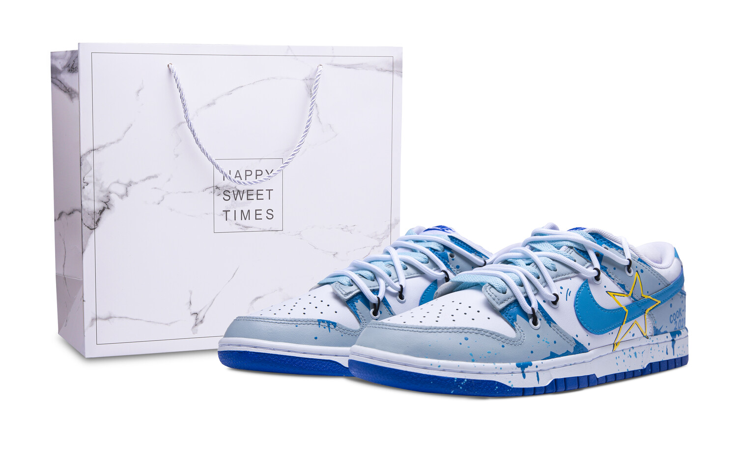 

Кроссовки Nike Dunk Skateboard Shoes Men Low-Top White, синий