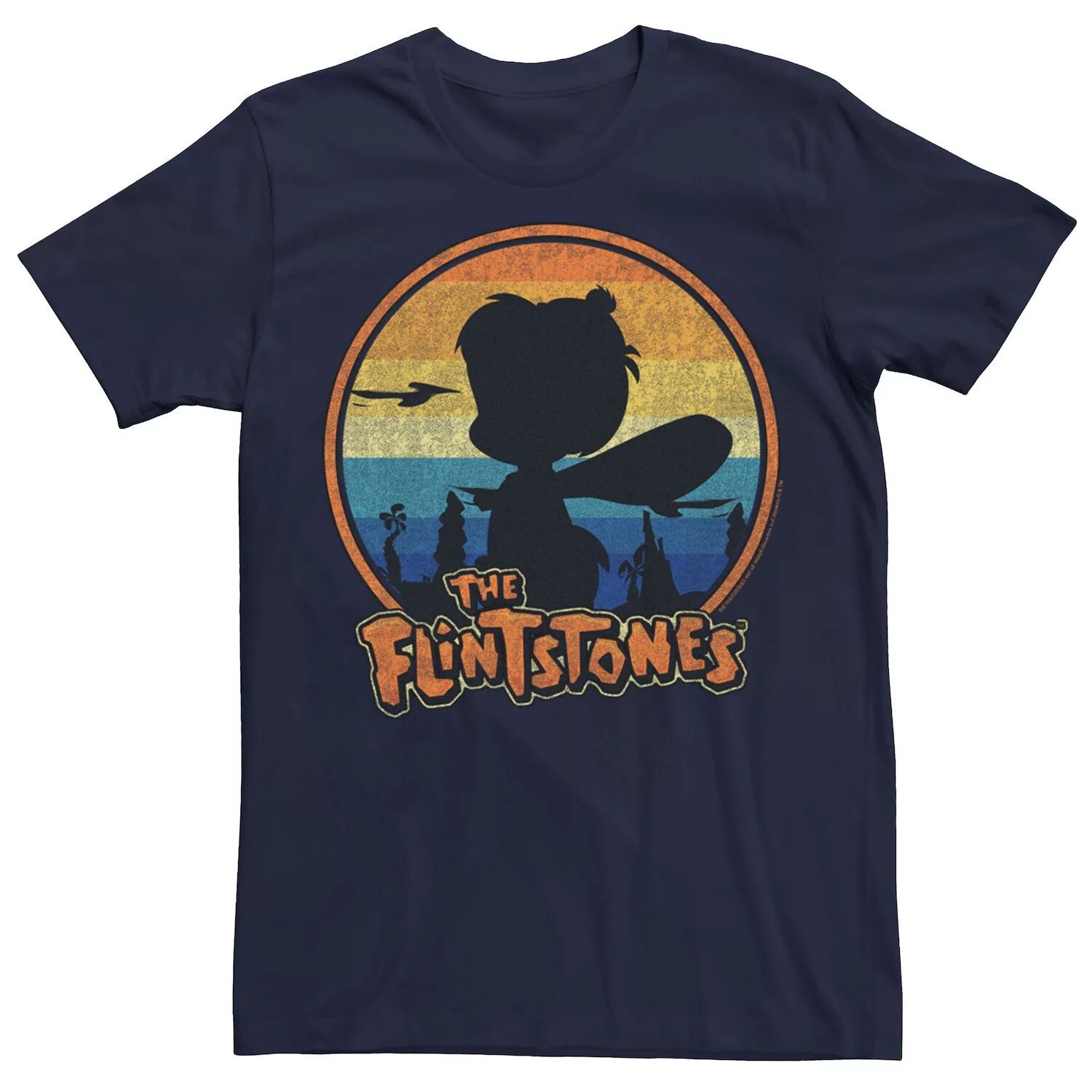 

Мужская футболка с плакатом и силуэтом Flinstones BamBam Sunset Licensed Character