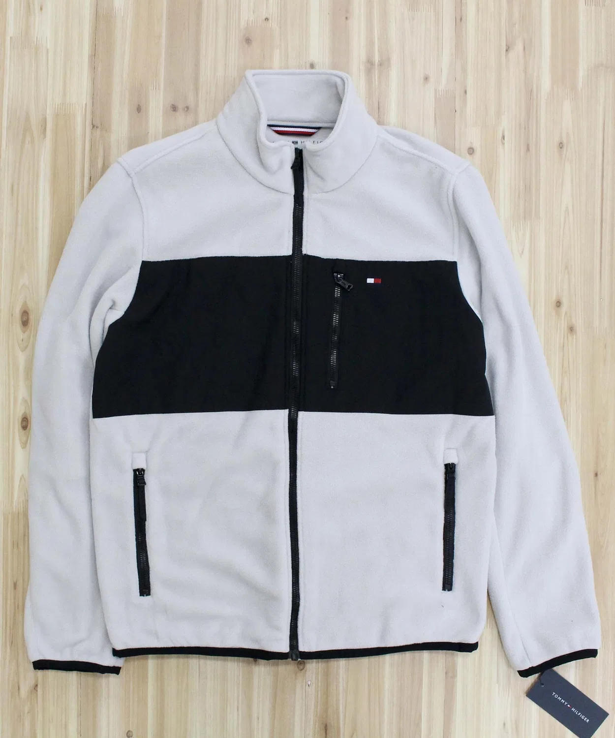 Флисовая куртка со стоячим воротником Tommy Hilfiger, чёрная — фото 4