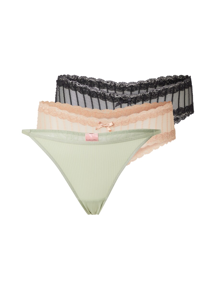 

Стринги Hunkemöller Thong, цвет beige/pastel green/black
