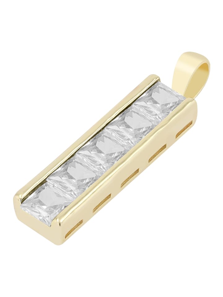 

Adeliás Женский кулон из серебра 925 пробы с фианитами в золотой оправе