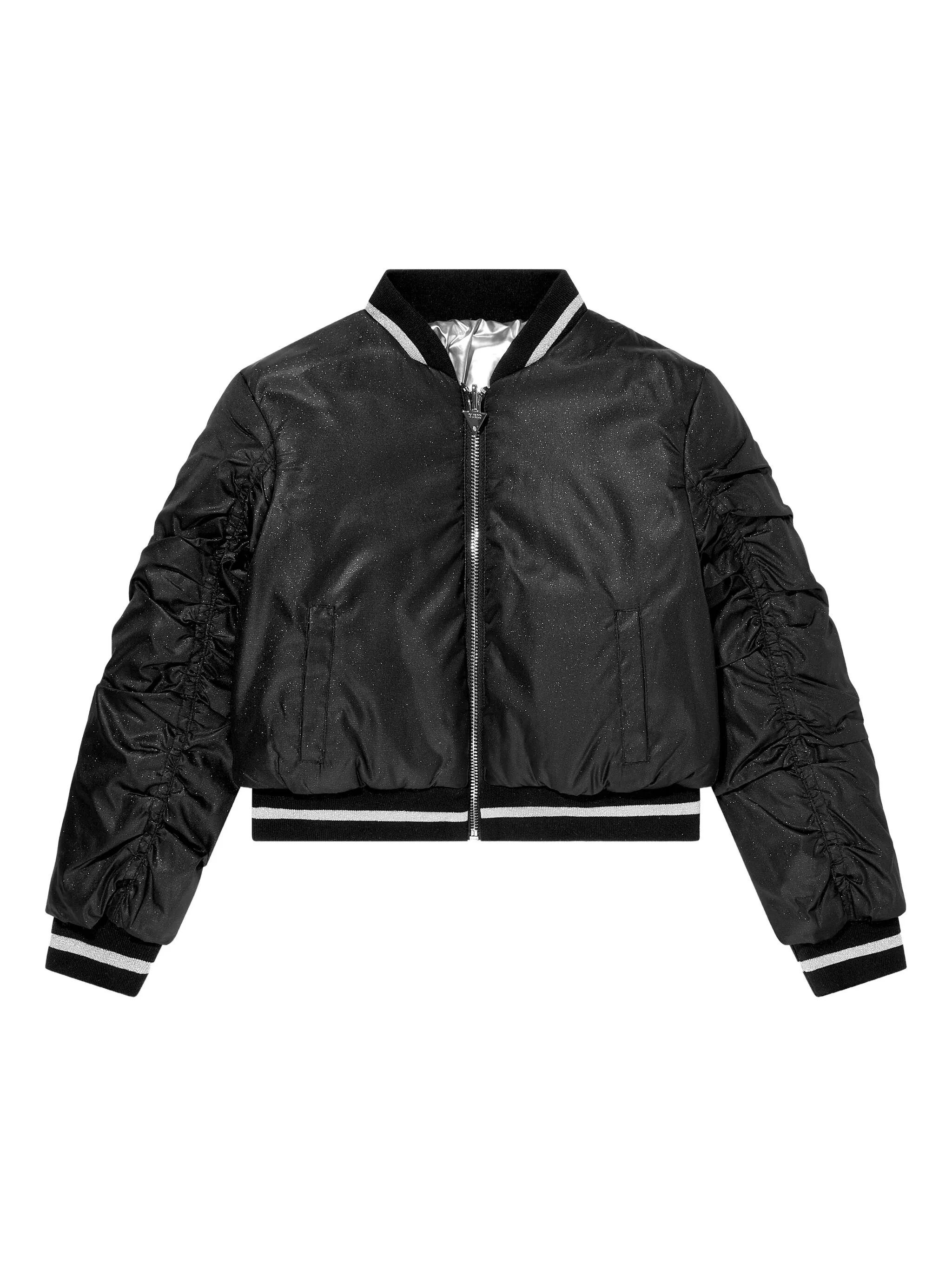 

Двусторонний бомбер в рубчик Guess Kids, черный