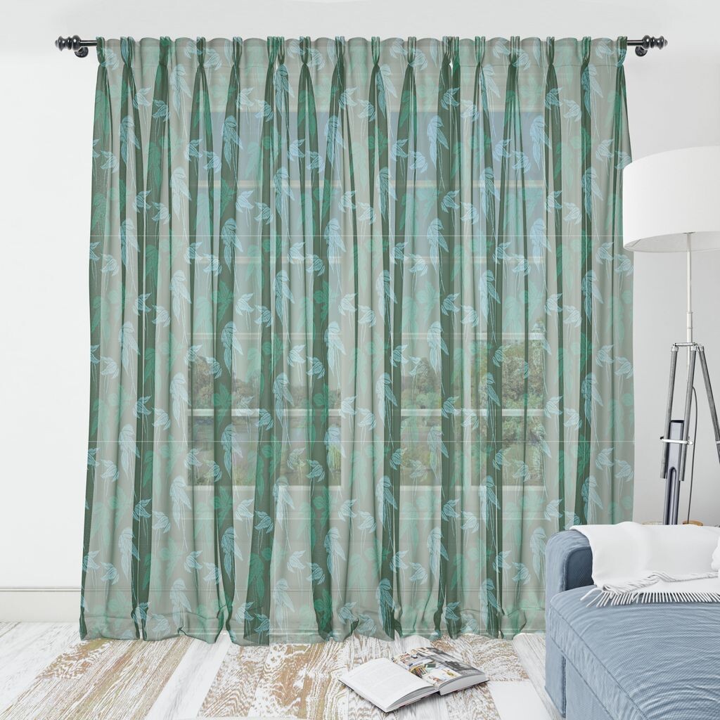 

Тропический гобелен ABAKUHAUS, мотивы листьев, рост лесных листьев, ботанический узор джунглей, шелковистая атласная настенная ткань для гостиной, спальни, 274 см x 274 см, изумрудно-зеленый, голубой