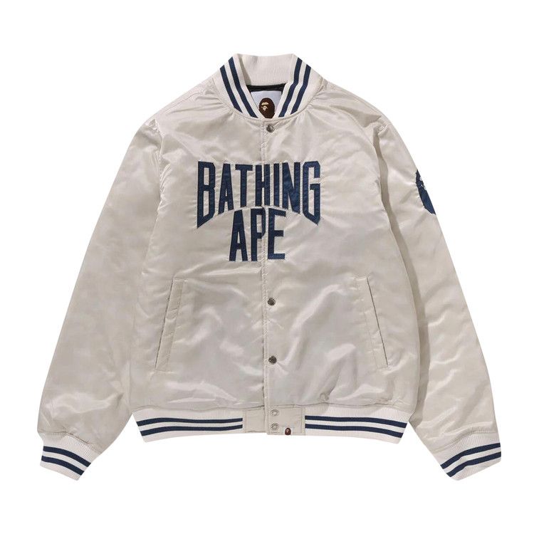 

Куртка BAPE Solid Camo NYC Logo Nylon Varsity Jacket, Ivory