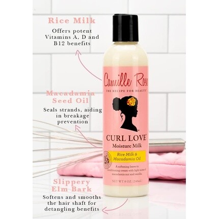 Увлажняющее молочко Curl Love Moisture Milk 240 мл Смягчающий несмываемый кондиционер с ароматом макадамии и ванили Camille Rose — фото 3