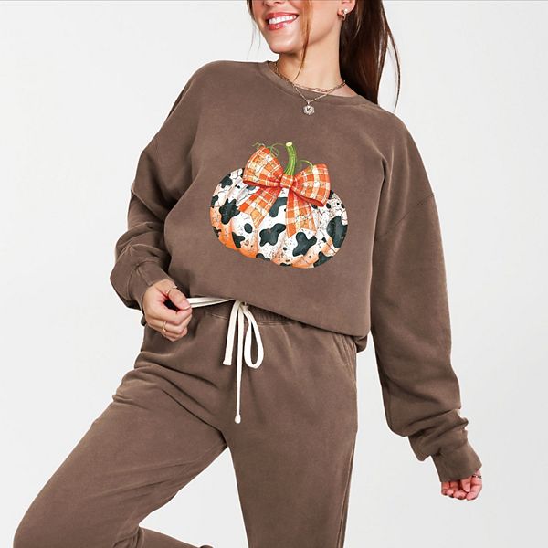 

Кофта Cow pumpkin coquette distressed - легкая, окрашенная в процессе пошива Simply Sage Market, Espresso