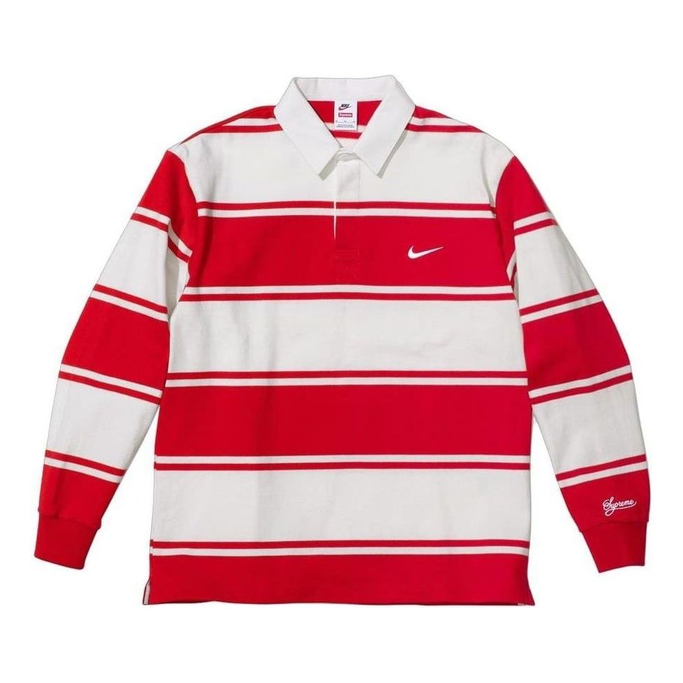 Supreme x Nike Stripe Rugby 'Red' — фото 2