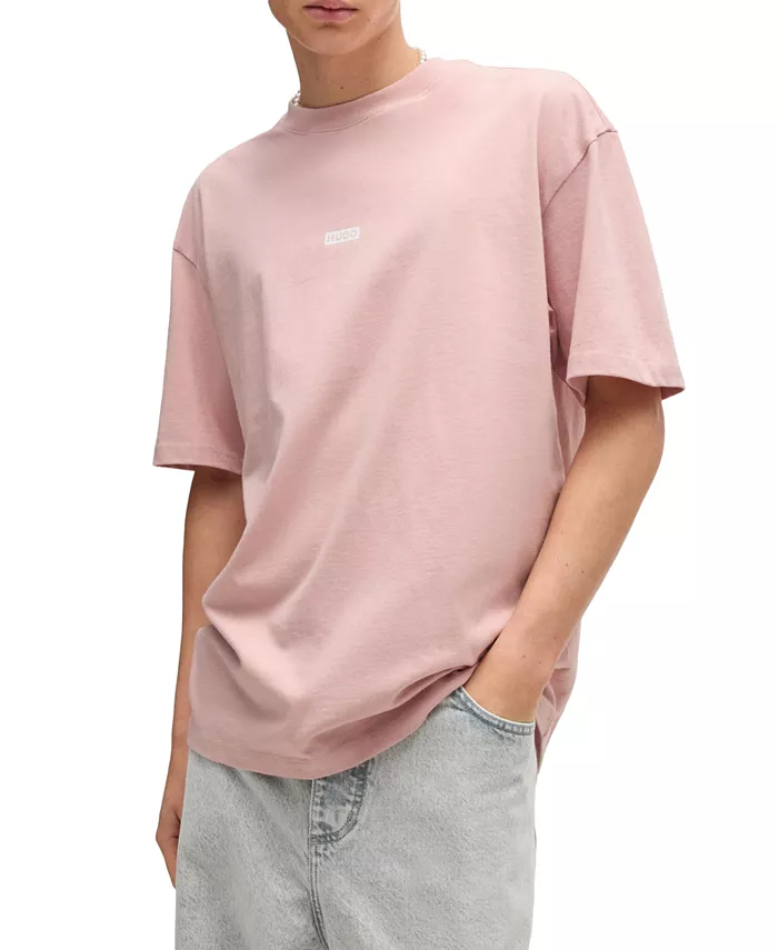 

Мужская футболка Nalone Relaxed Fit с коротким рукавом и логотипом Hugo Boss, розовый