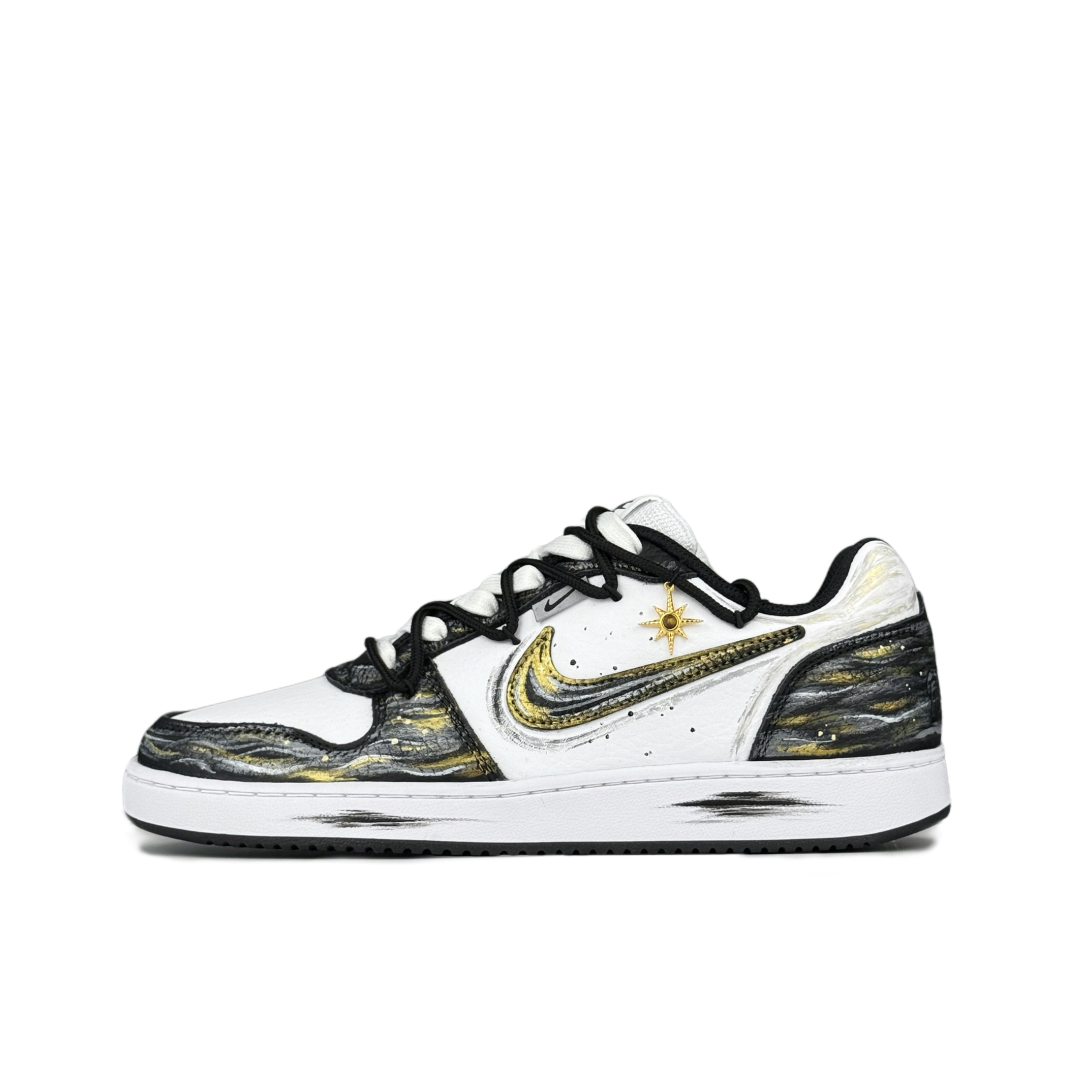 

Nike Низкие износостойкие кроссовки для скейтбординга EBERNON Golden Years Box, мужские, черно-белые
