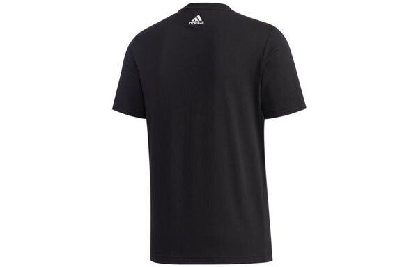 Футболка Men's adidas Cartoon Alphabet Logo Printing Round Neck Short Sleeve Black T-Shirt, черный — фото 2