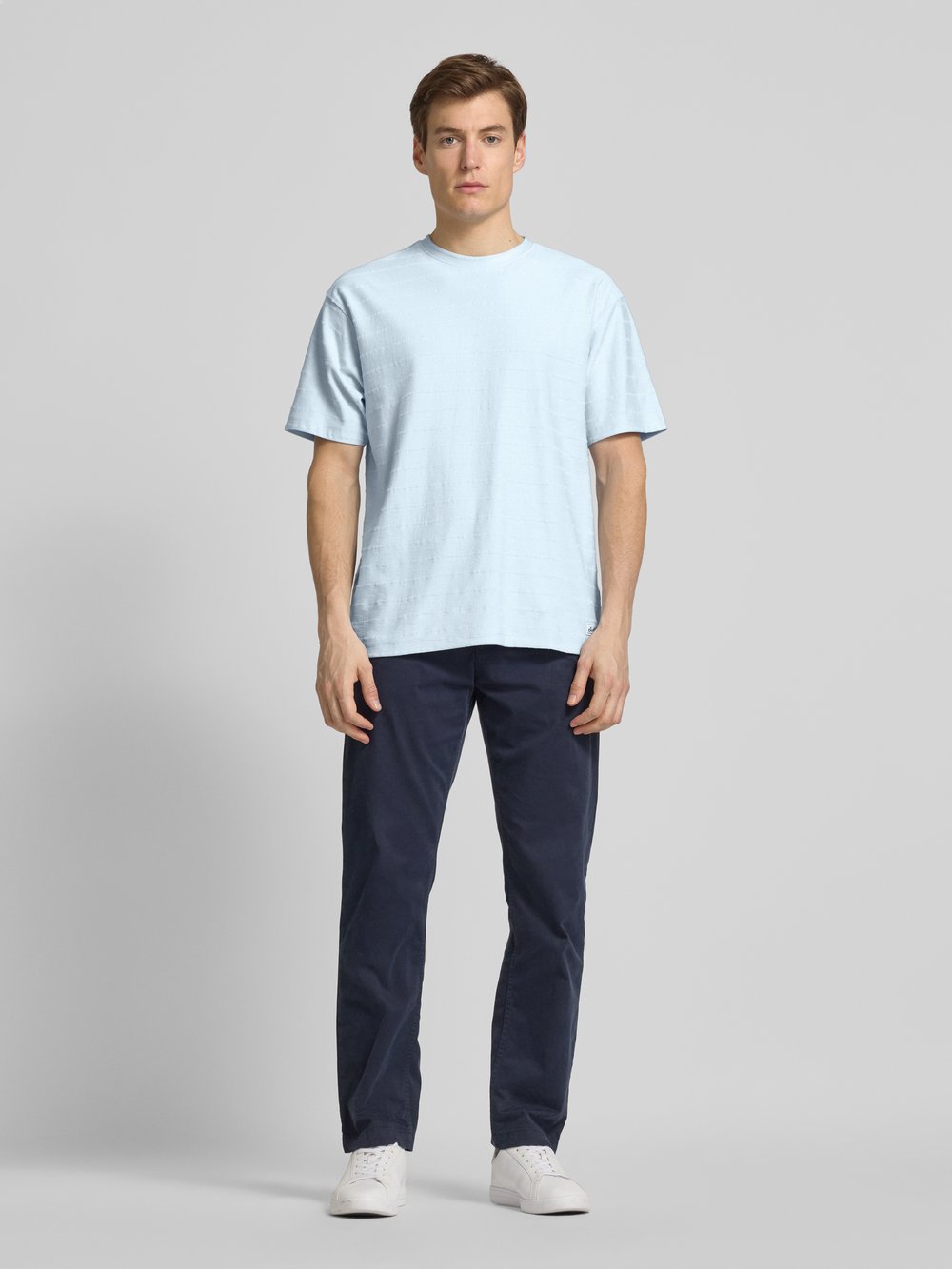 

Футболка с ребристым круглым вырезом Scotch & Soda, светло-голубой