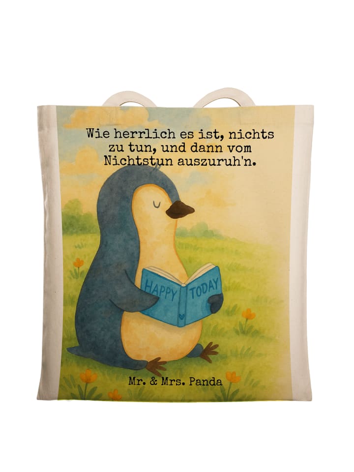 

Mr. & Mrs. Panda Сумка-шоппер с дизайном в виде книги «Пингвин» и надписью белого цвета