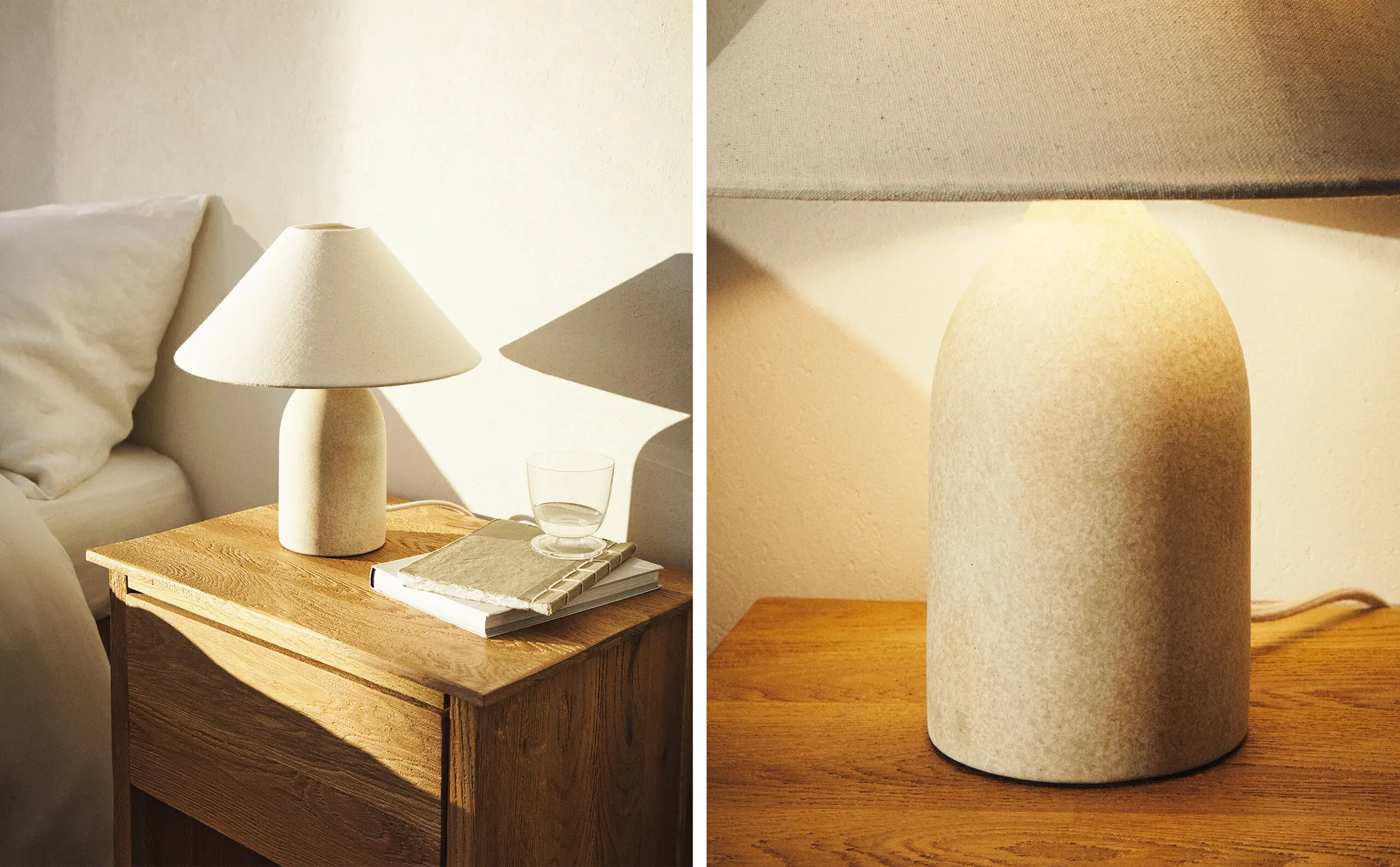 

Керамическая мини-настольная лампа Zara Home, экрю