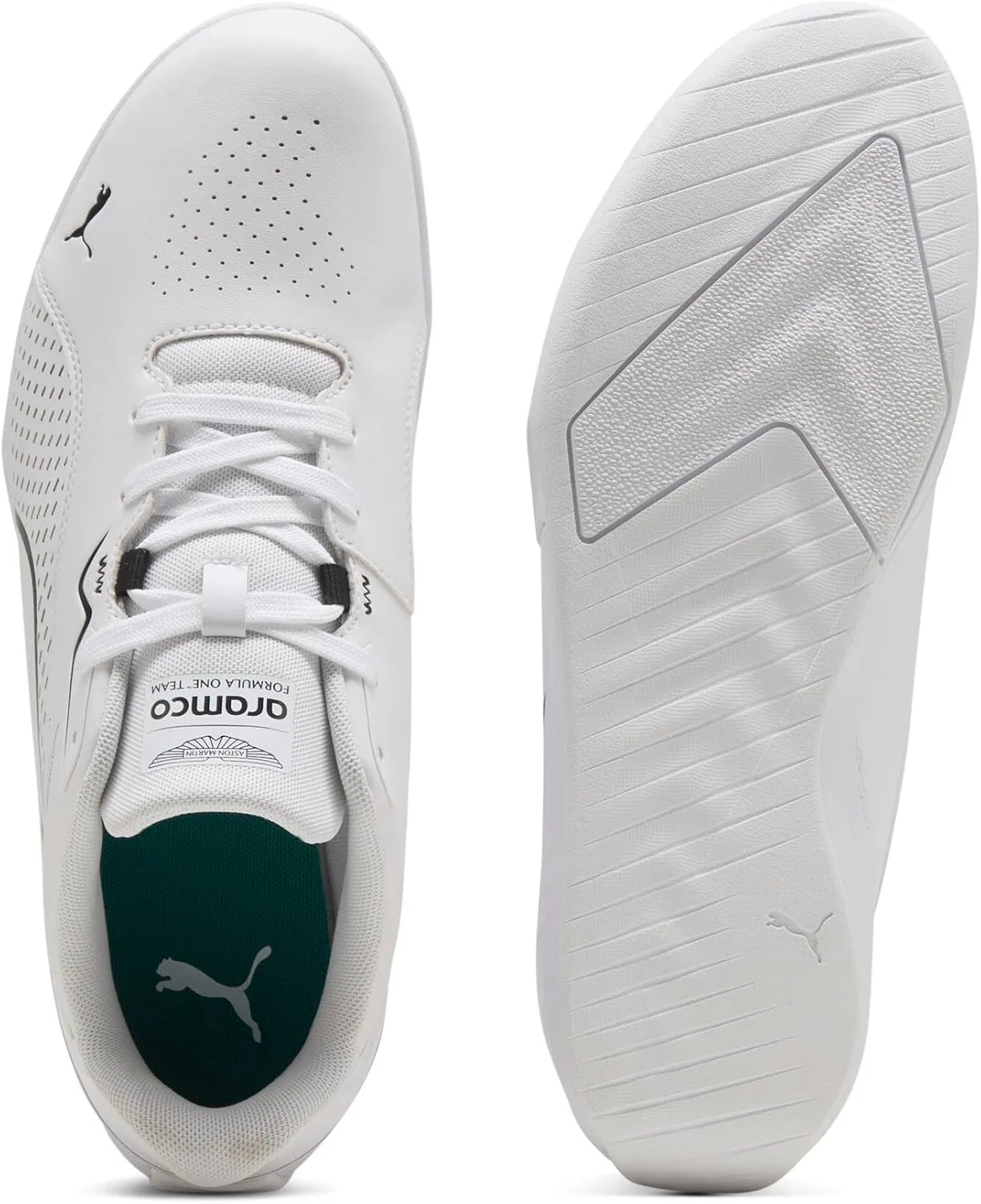 Кроссовки PUMA Adult x Aston Martin ARAMCO F1 Team Drift Cat 11 Low Trainers, White Green Lux — фото 4
