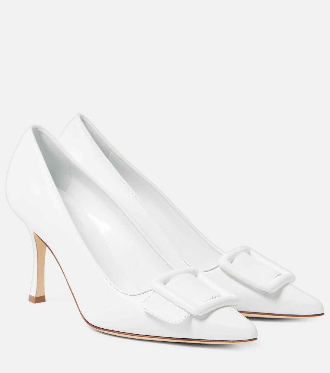 Maysale 70 замшевые лодочки Manolo Blahnik, белый