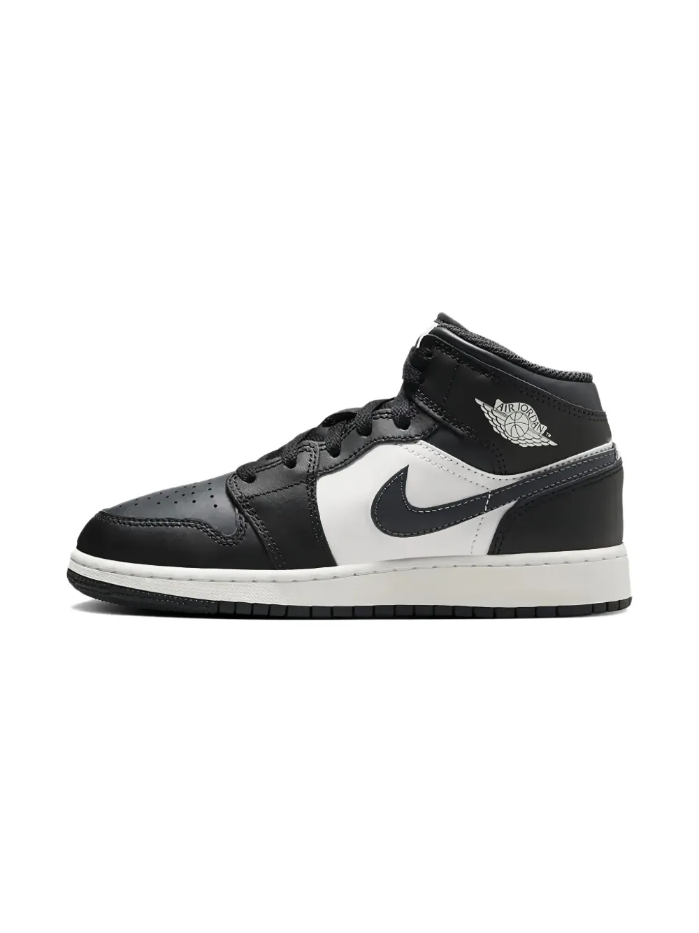 Кроссовки Jordan 1 Mid Black/Summit White/Off Noir Jordan Kids, черный — фото 2