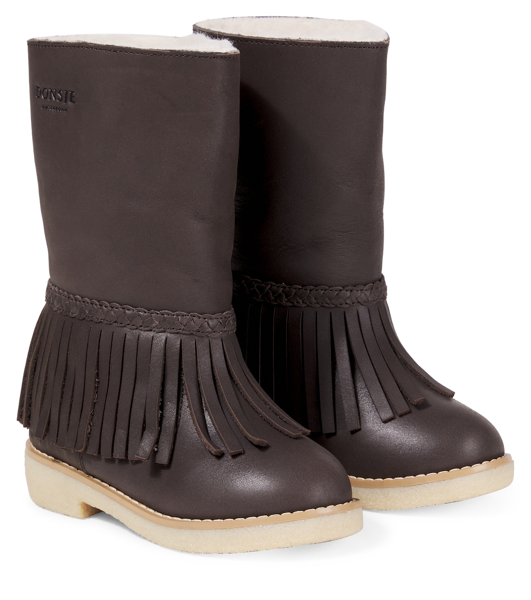 

Кожаные сапоги с бахромой Daffy Donsje, Dark Brown Leather
