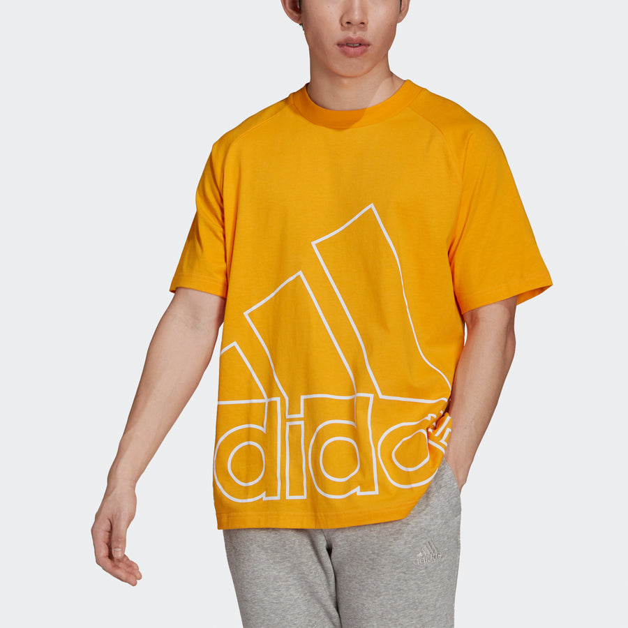 Футболка adidas Unisex U Big Logo Printing Round-Neck Orange, оранжевый — фото 2