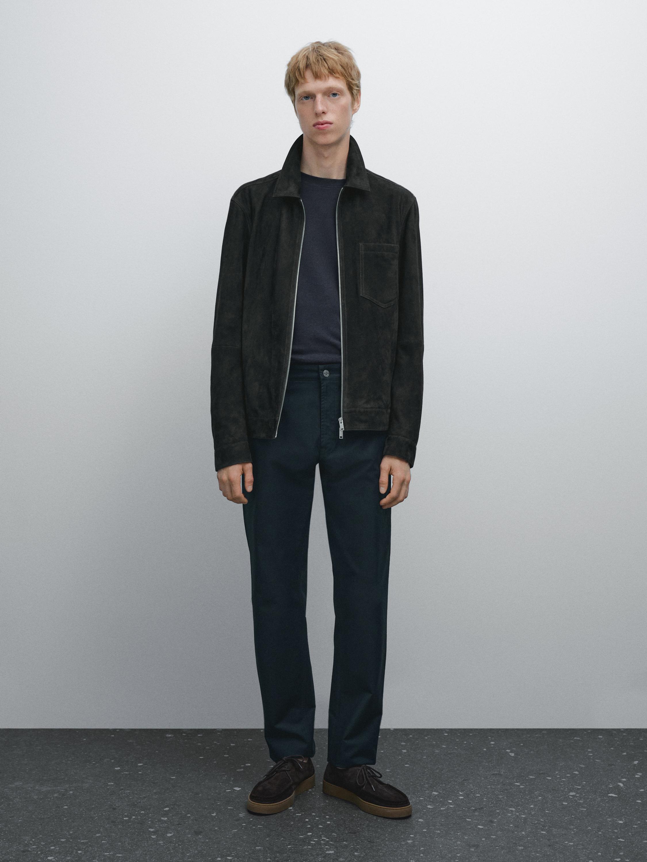 

Легкие зауженные брюки с эффектом денима Massimo Dutti, темно-синий