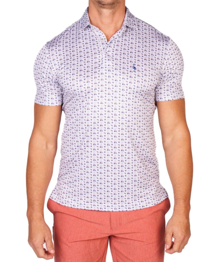 

Мужская футболка-поло с изображением гольф-каров Tailorbyrd, Pastel purple