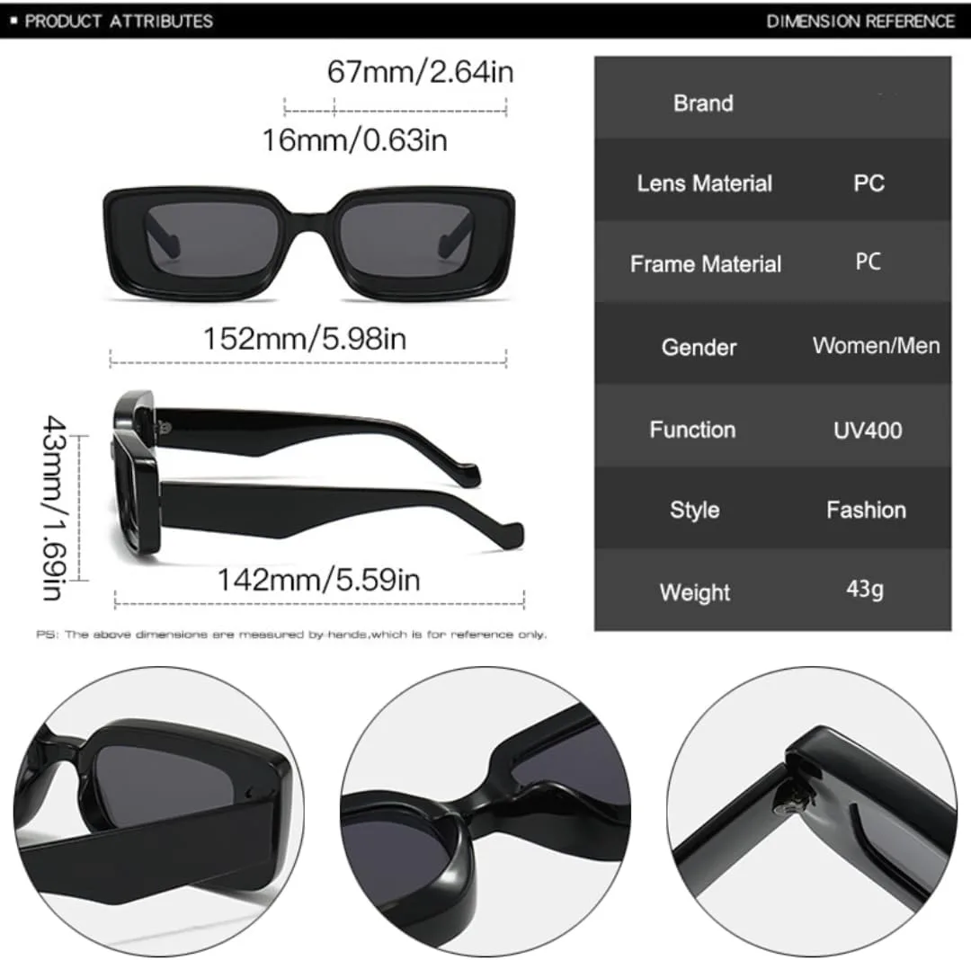 

Солнцезащитные очки прямоугольной формы для женщин конфетных цветов, винтажные мужские солнцезащитные очки в стиле панк цвета шампанского VRTRFFTR, Leopard Pink