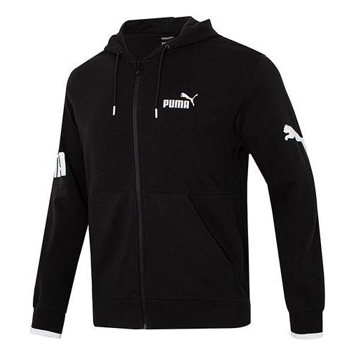 

Куртка power full-zip hoody jacket 'black' Puma, черный