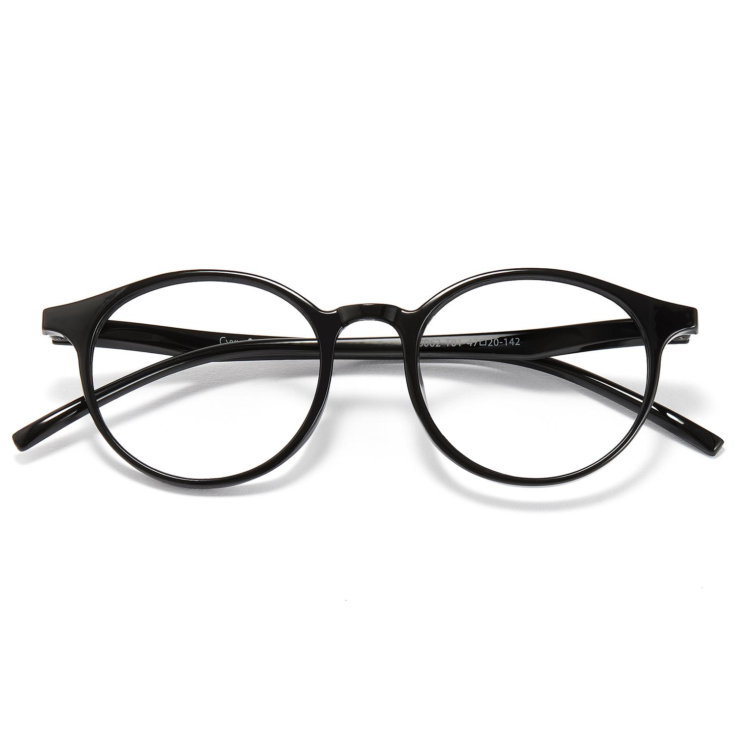 

CYXUS Линзы для очков круглой формы унисекс, Glossy black T01