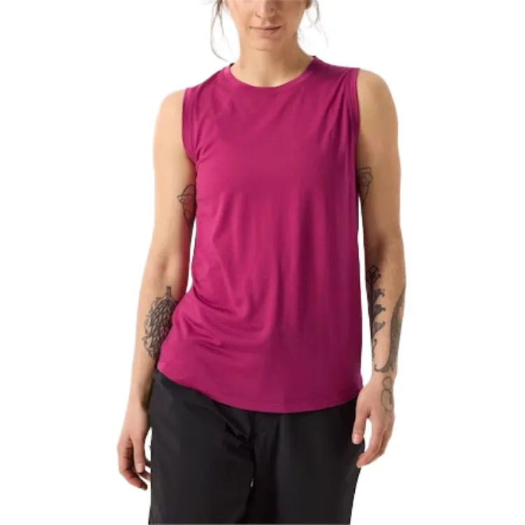VEILANCE FRAME Топ-майка женская с круглым вырезом Arcteryx, Crimson Water Red/Amaranthus