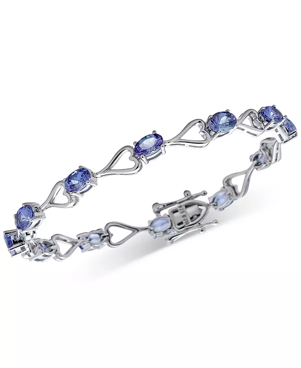 

Браслет-Сердечко из танзанита (10-3/4 карата) из стерлингового серебра Macy'S, tanzanite
