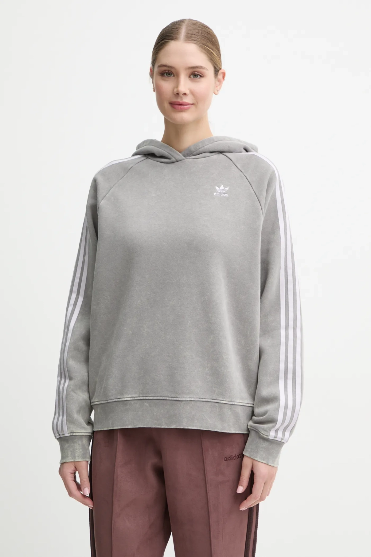 

Стиральная толстовка с капюшоном adidas Originals, серый