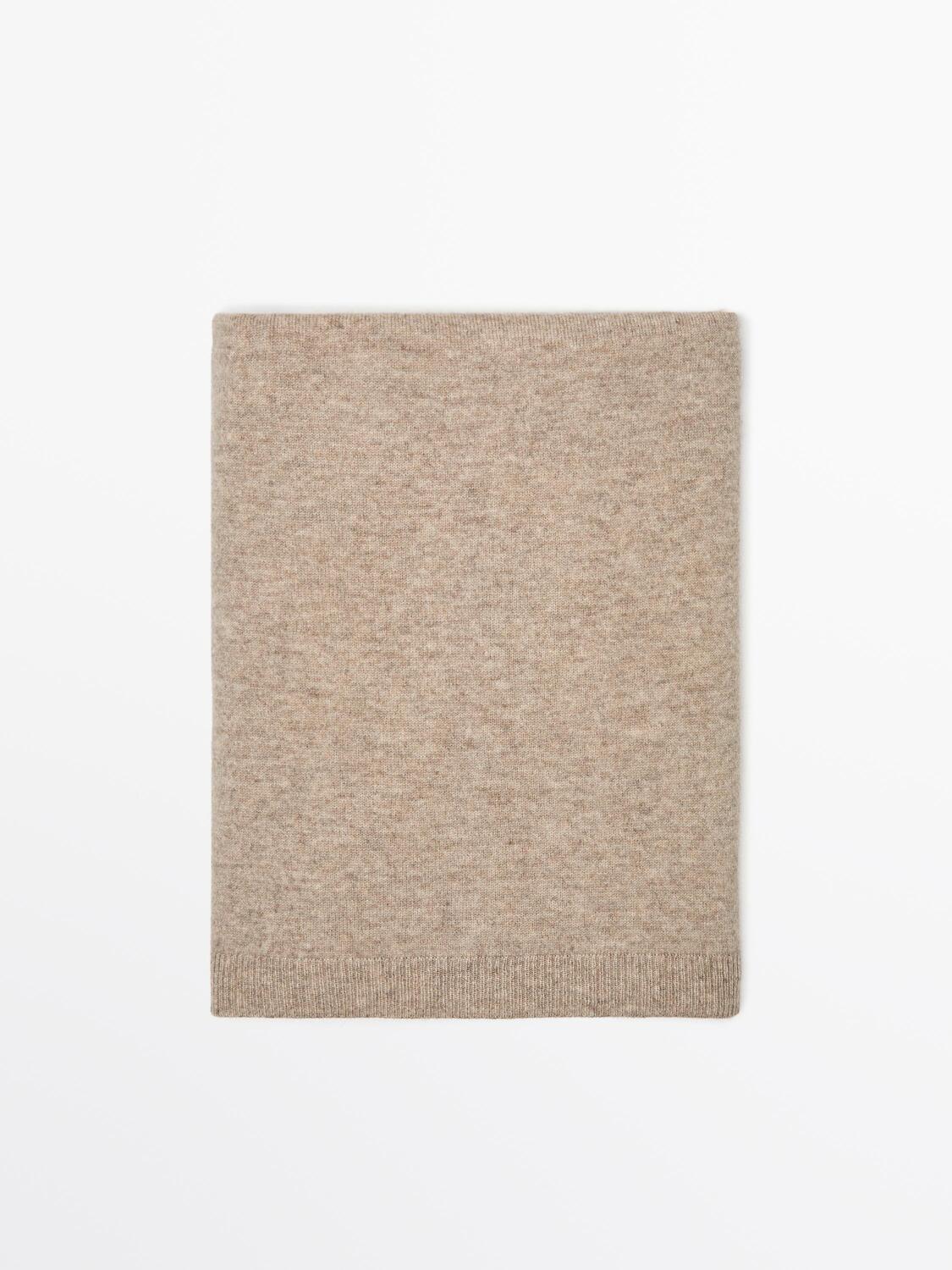 

Тонкий шарф из смесовой шерсти Massimo Dutti, sand