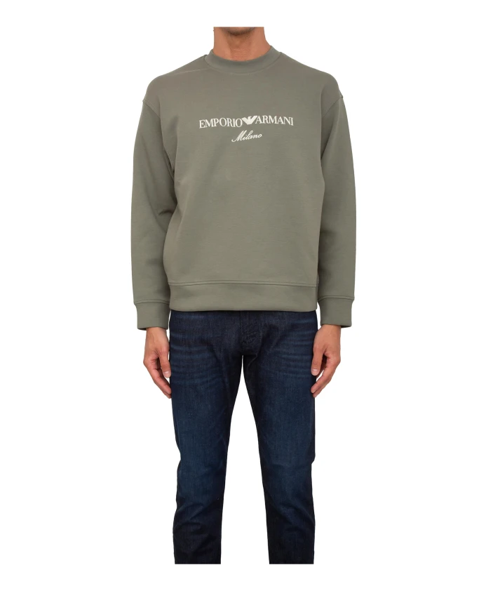 

Зеленая толстовка в повседневном стиле Emporio Armani, зеленый
