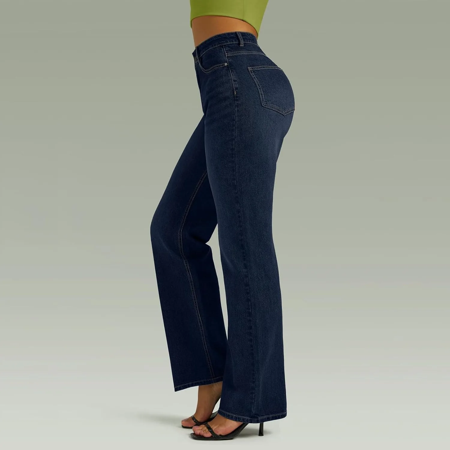 Широкие джинсы женские Baggy Boyfriend High Waisted Straight Leg Stretchy — фото 3