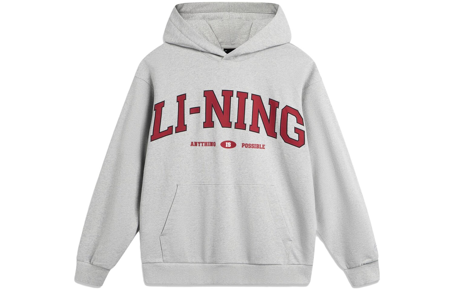 

Li Ning Толстовка унисекс с подкладкой, Цветочная зола, светлая сажа