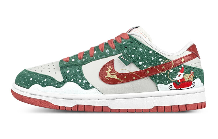 

Кроссовки Nike Dunk Skateboarding Shoes Women's Low-top White/green/red, зеленый